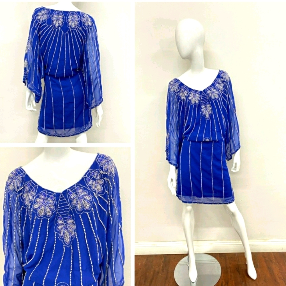 Sheree Nichole beaded silk swim coverup Medium